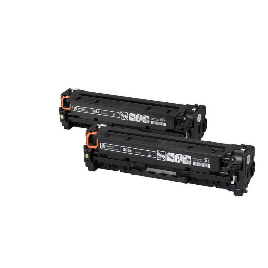 HP 305X CE410XD Siyah Yüksek Kapasiteli Orijinal Toner 2'li Set - Görsel 2