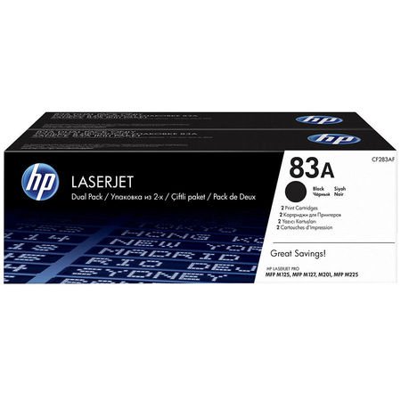 HP 83A CF283AF Siyah Orijinal Toner 2'li Set